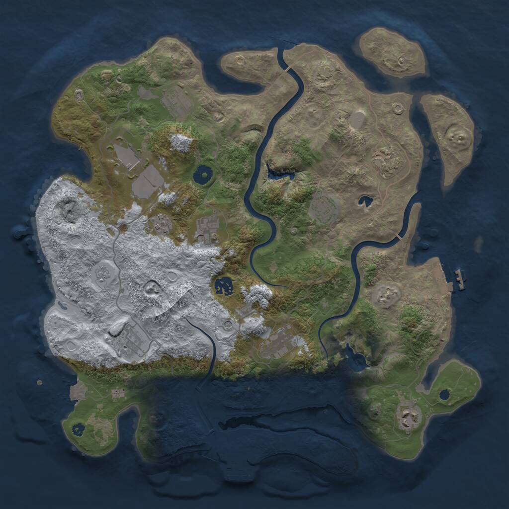 Rust Map: Procedural Map, Size: 4000, Seed: 589286, 16 Monuments