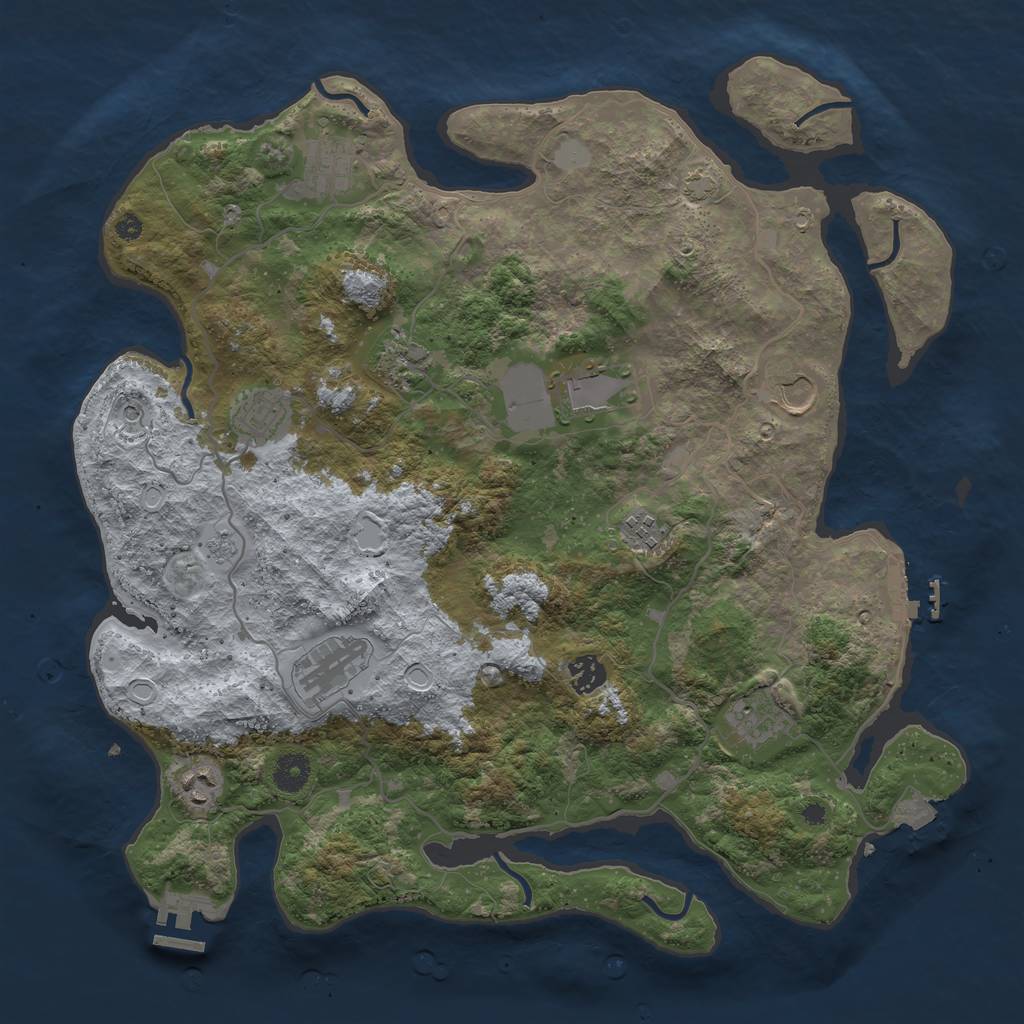 Rust Map: Procedural Map, Size: 4000, Seed: 589286, 18 Monuments