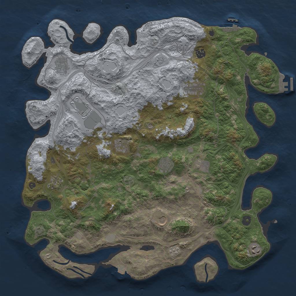 Rust Map: Procedural Map, Size: 4500, Seed: 288822050, 19 Monuments