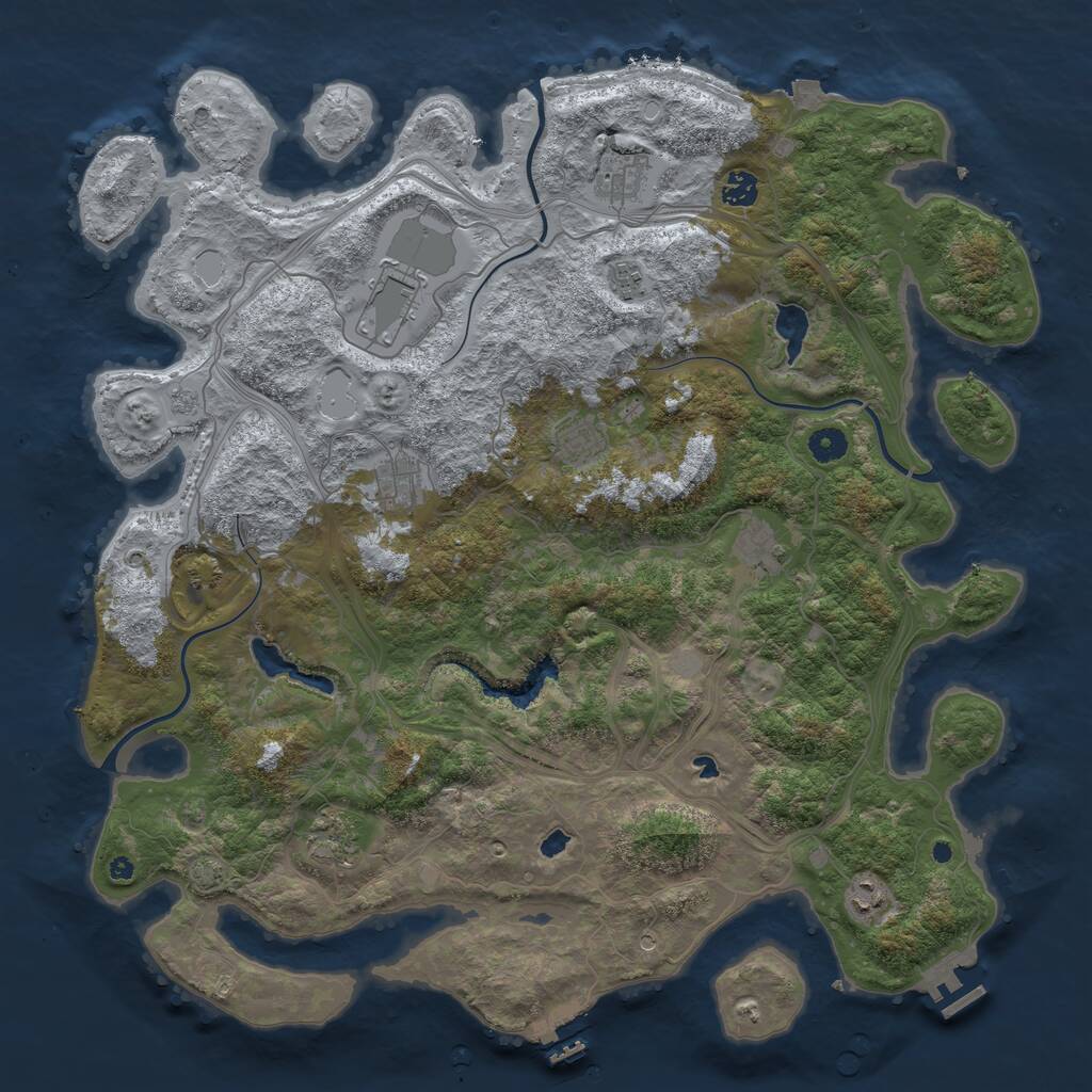 Rust Map: Procedural Map, Size: 4500, Seed: 288822050, 15 Monuments