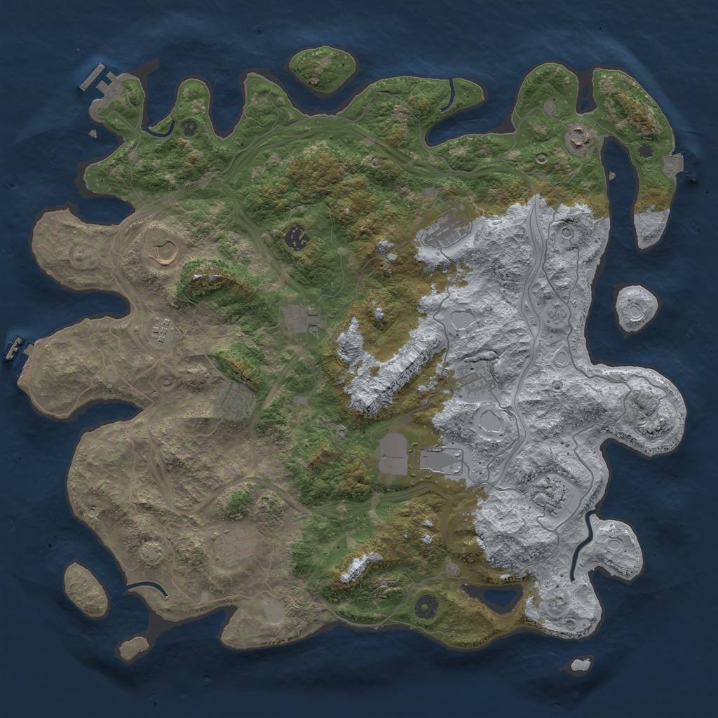 Rust Map: Procedural Map, Size: 4500, Seed: 29501, 19 Monuments