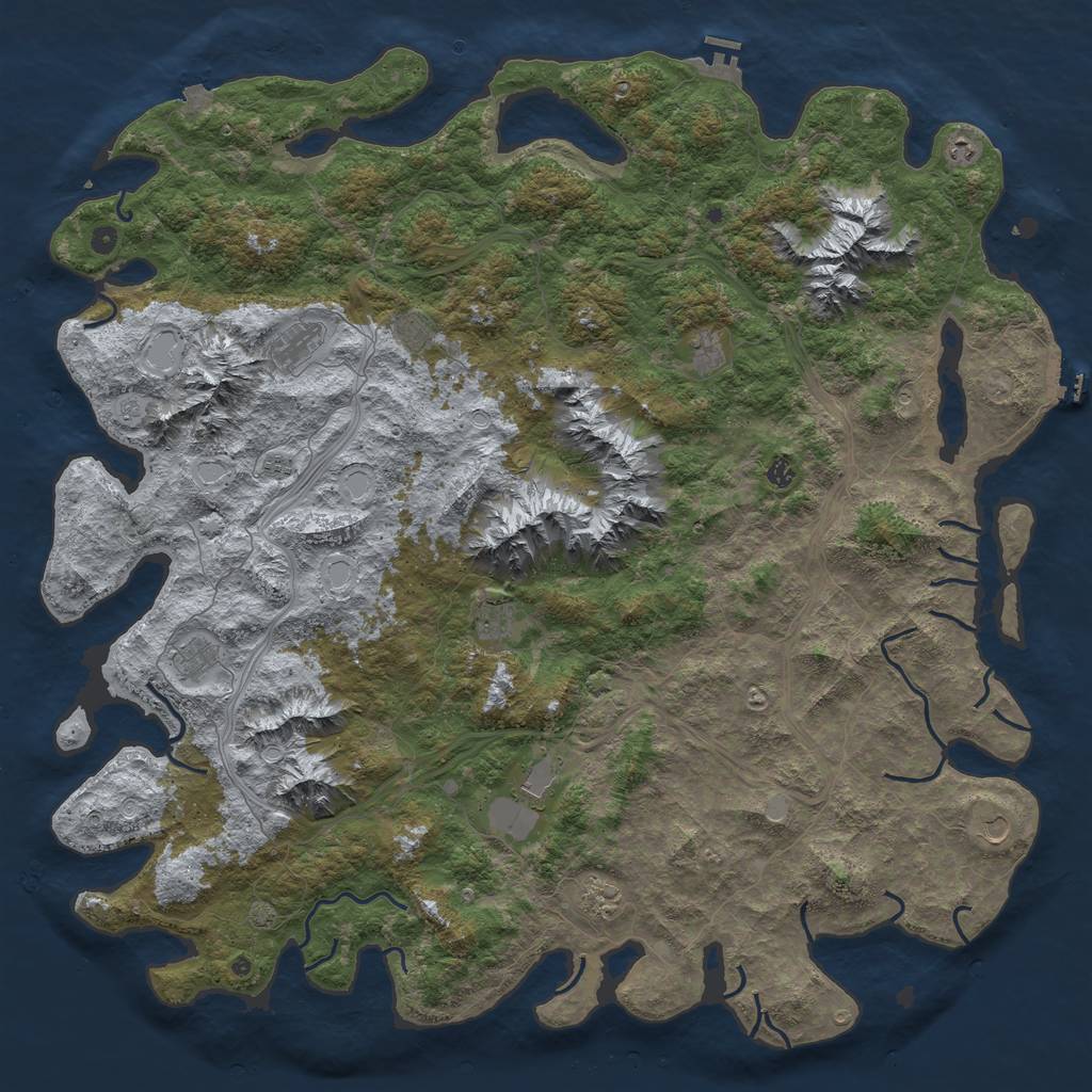 Rust Map: Procedural Map, Size: 6000, Seed: 121111, 19 Monuments