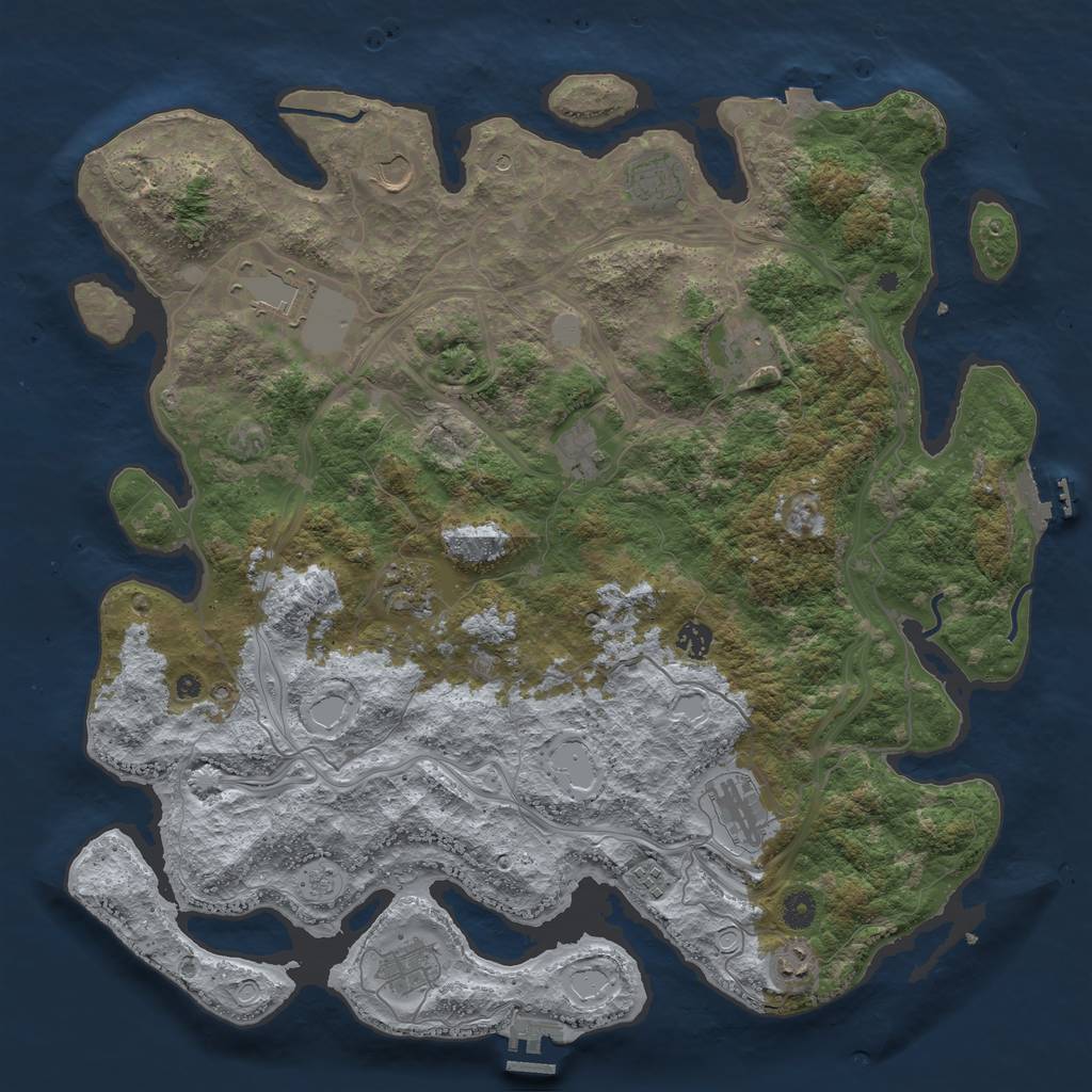 Rust Map: Procedural Map, Size: 4500, Seed: 395628764, 19 Monuments