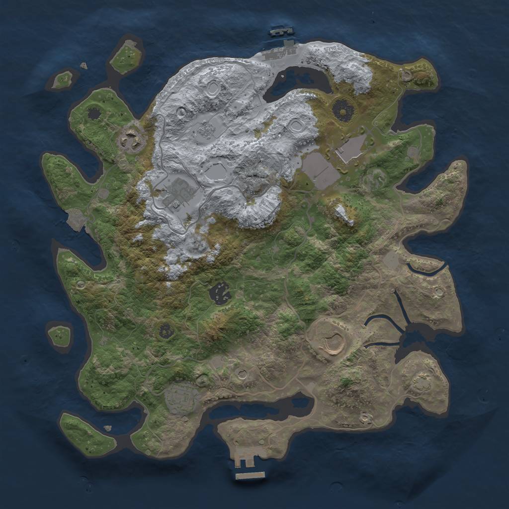 Rust Map: Procedural Map, Size: 3500, Seed: 312800643, 14 Monuments