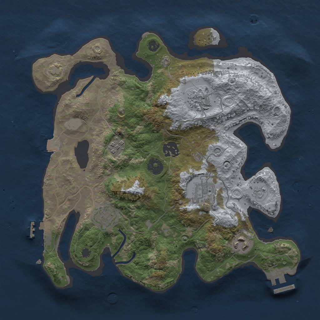 Rust Map: Procedural Map, Size: 3000, Seed: 67665, 14 Monuments