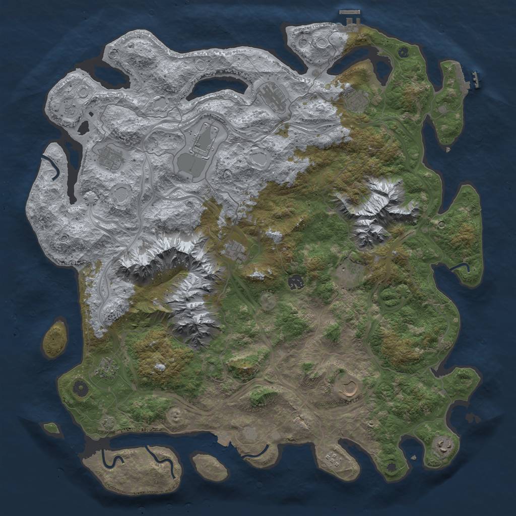 Rust Map: Procedural Map, Size: 5000, Seed: 1434286782, 19 Monuments