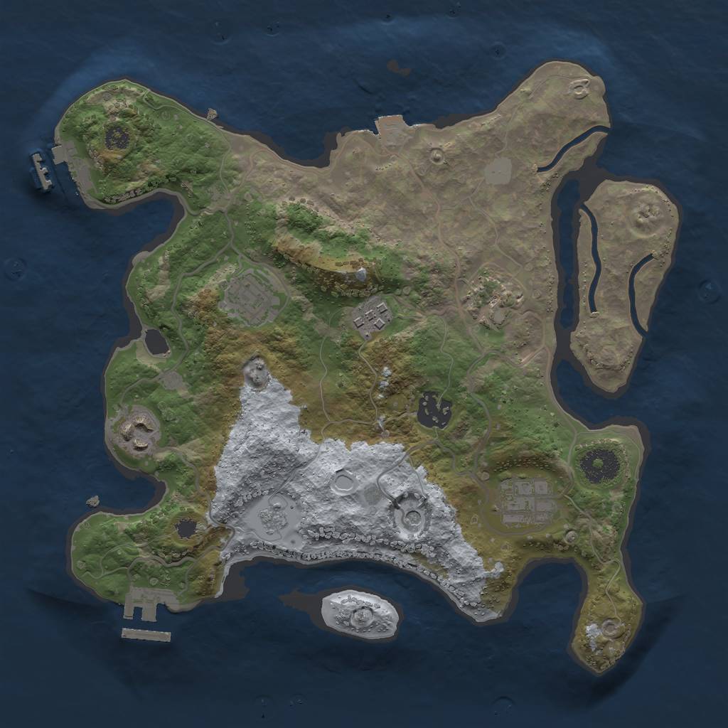 Rust Map: Procedural Map, Size: 3000, Seed: 1382614255, 13 Monuments