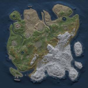 Thumbnail Rust Map: Procedural Map, Size: 3250, Seed: 696921514, 13 Monuments