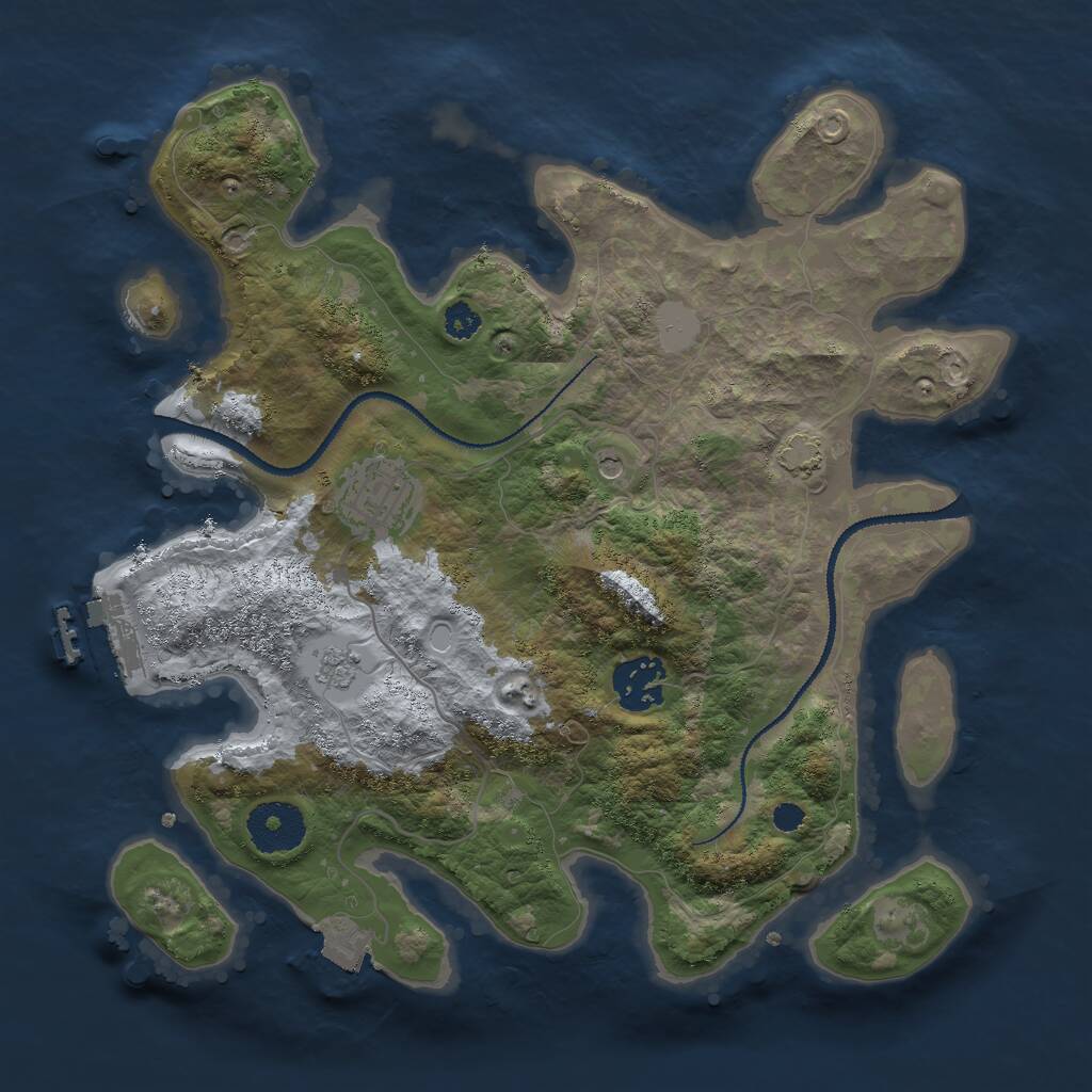 Rust Map: Procedural Map, Size: 3000, Seed: 357071705, 7 Monuments