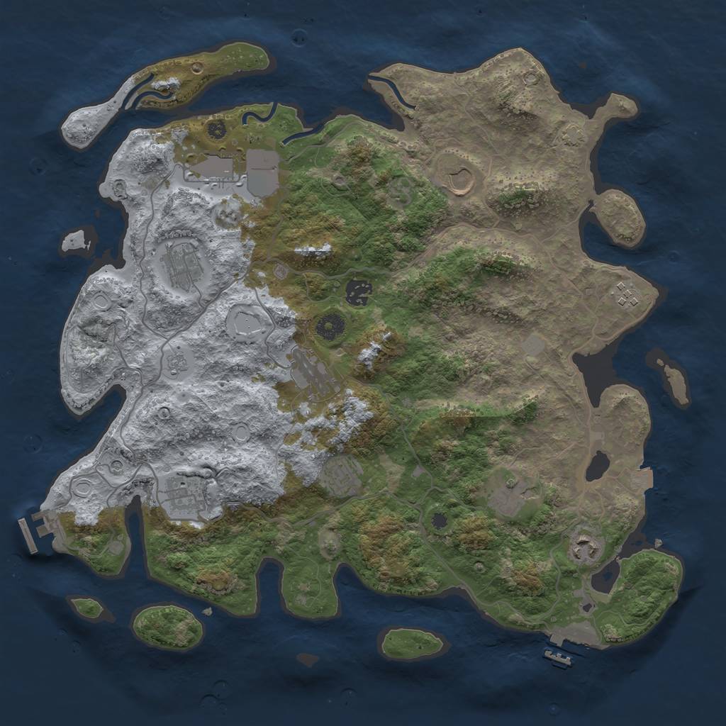 Rust Map: Procedural Map, Size: 4000, Seed: 362558030, 18 Monuments