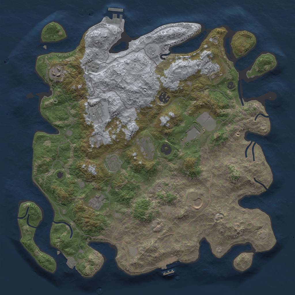 Rust Map: Procedural Map, Size: 4000, Seed: 6326, 18 Monuments