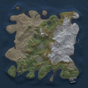 Thumbnail Rust Map: Procedural Map, Size: 3500, Seed: 57160426, 16 Monuments