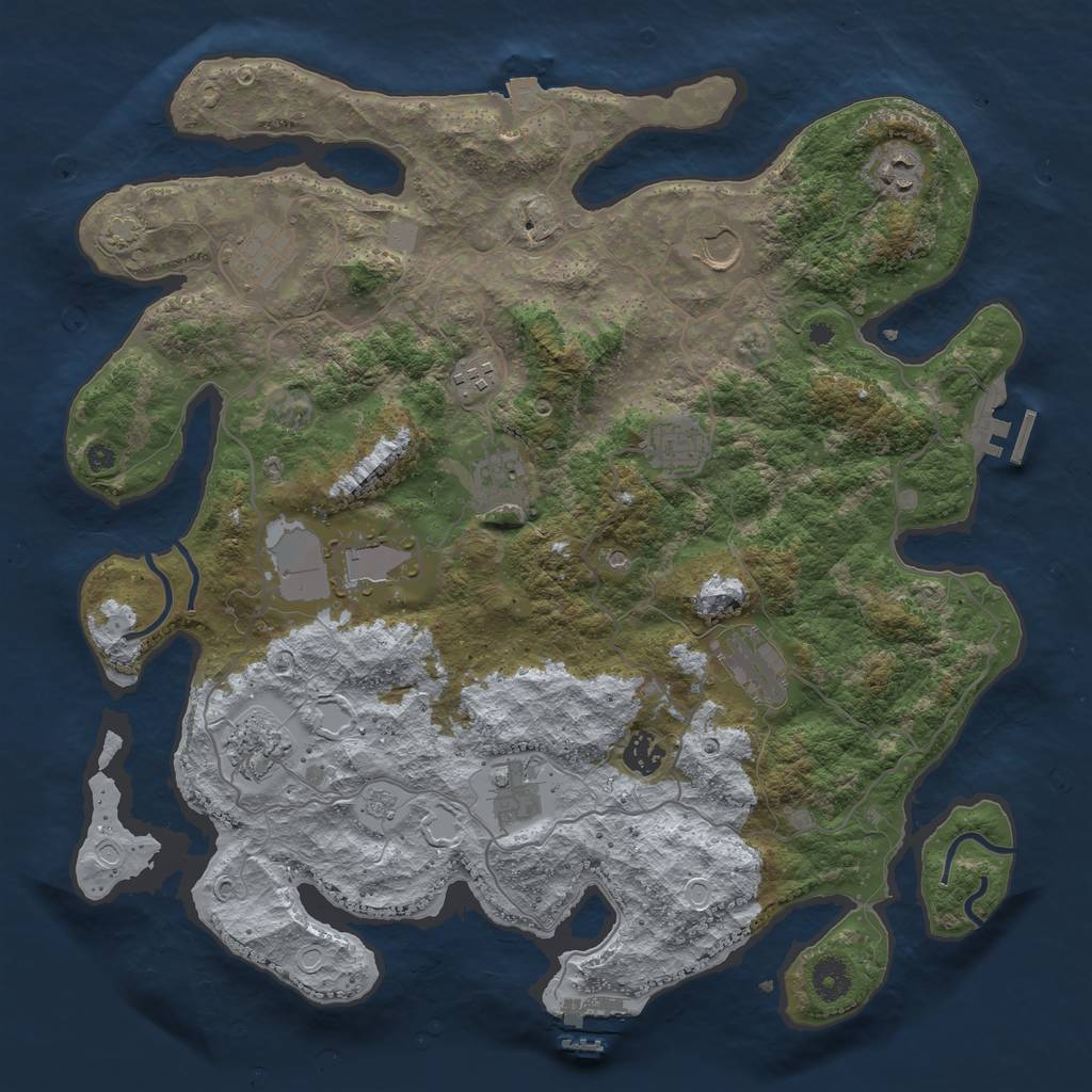 Rust Map: Procedural Map, Size: 4000, Seed: 1454948047, 19 Monuments