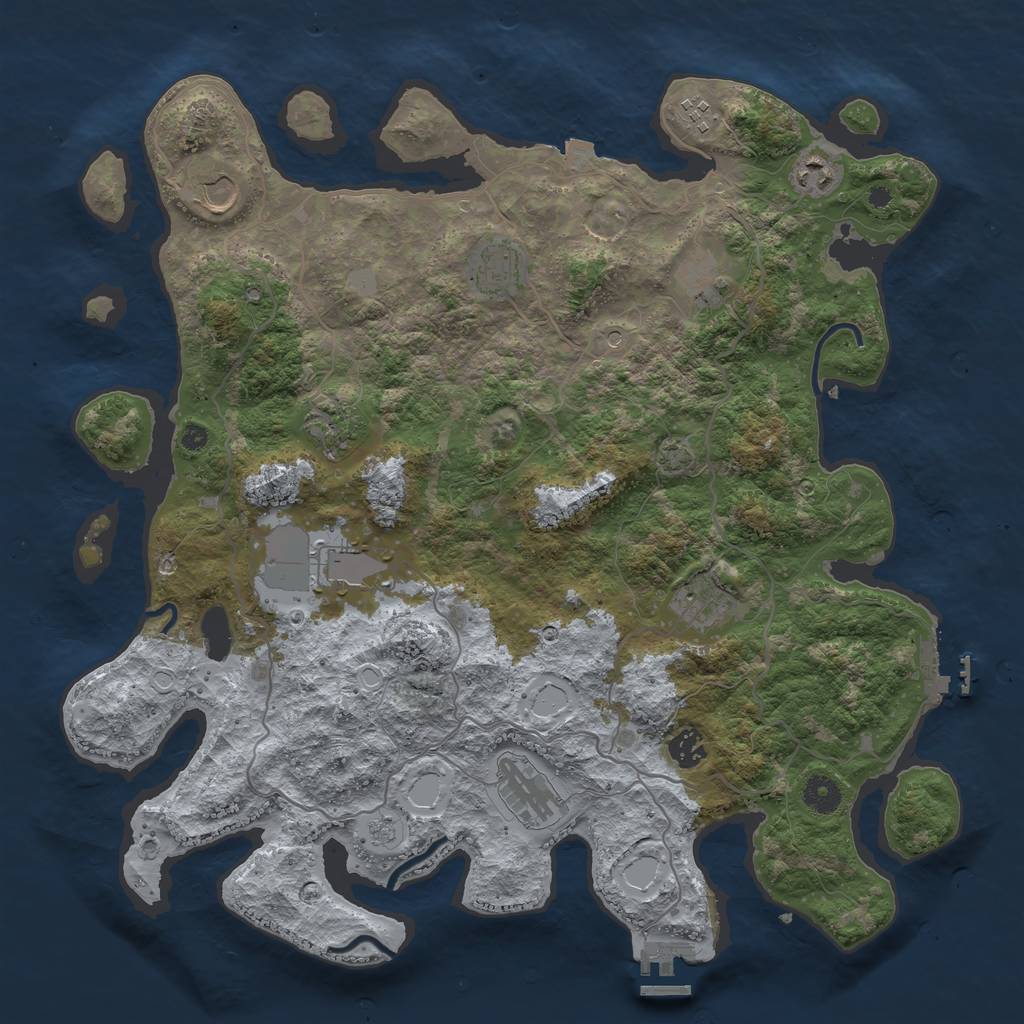 Rust Map: Procedural Map, Size: 4100, Seed: 32542, 18 Monuments