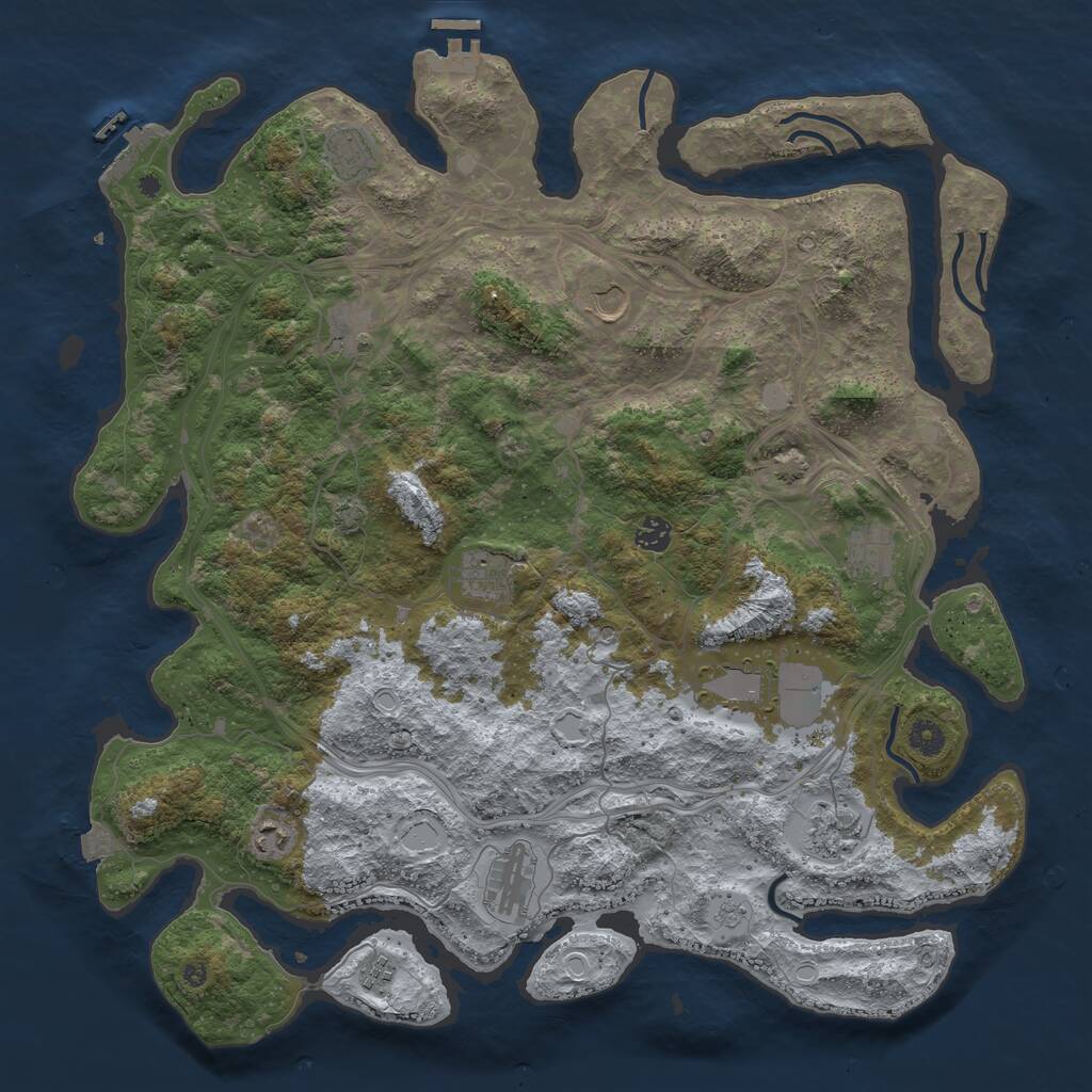 Rust Map: Procedural Map, Size: 4500, Seed: 1771959555, 17 Monuments