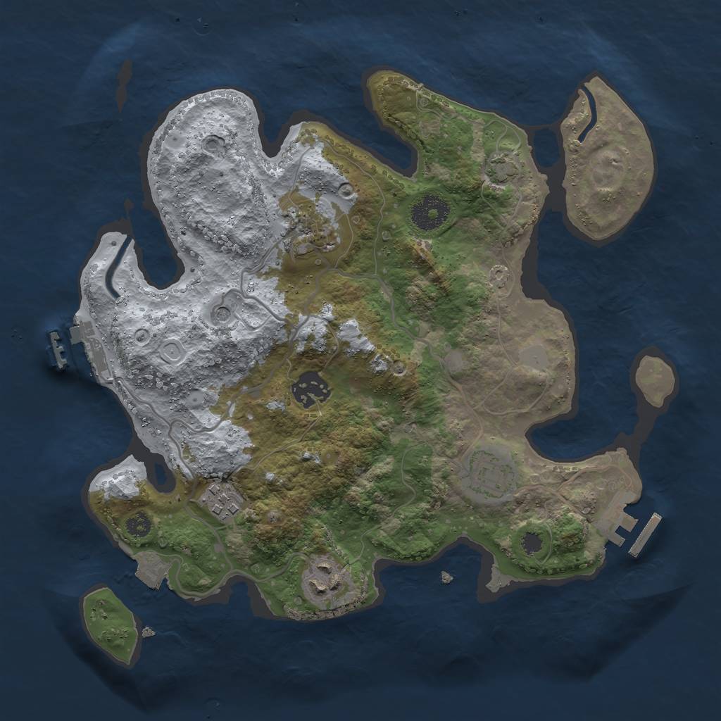 Rust Map: Procedural Map, Size: 3000, Seed: 635426, 12 Monuments