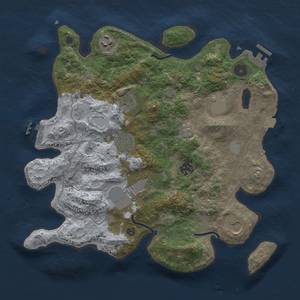 Thumbnail Rust Map: Procedural Map, Size: 3500, Seed: 91115823, 16 Monuments