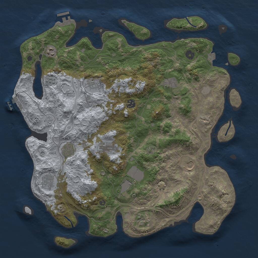 Rust Map: Procedural Map, Size: 4250, Seed: 23191, 17 Monuments