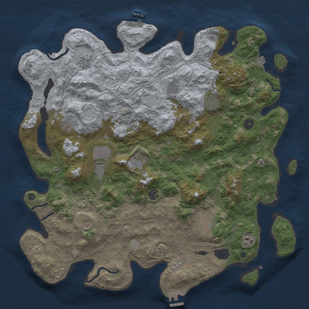 Rust Map: Procedural Map, Size: 4500, Seed: 603235962, 19 Monuments
