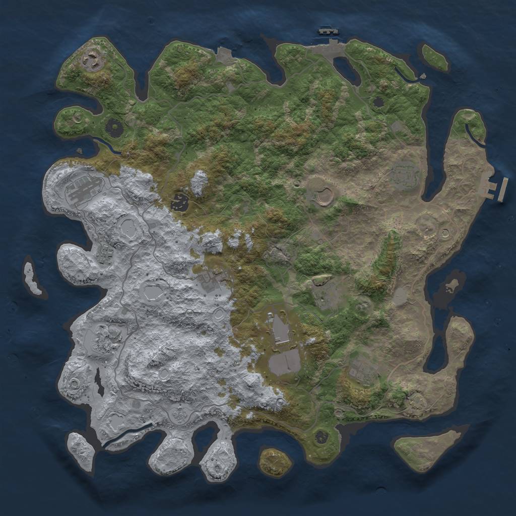 Rust Map: Procedural Map, Size: 4200, Seed: 778673235, 19 Monuments