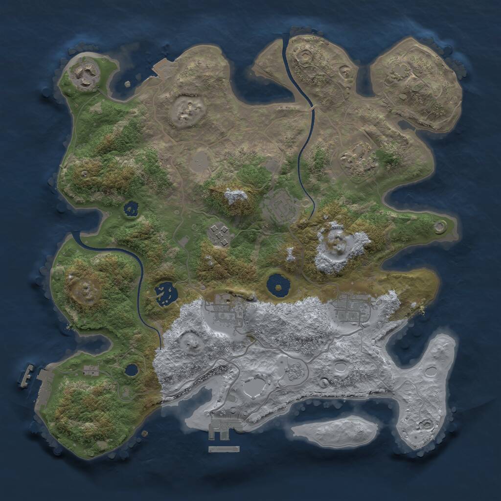 Rust Map: Procedural Map, Size: 3250, Seed: 179711, 12 Monuments
