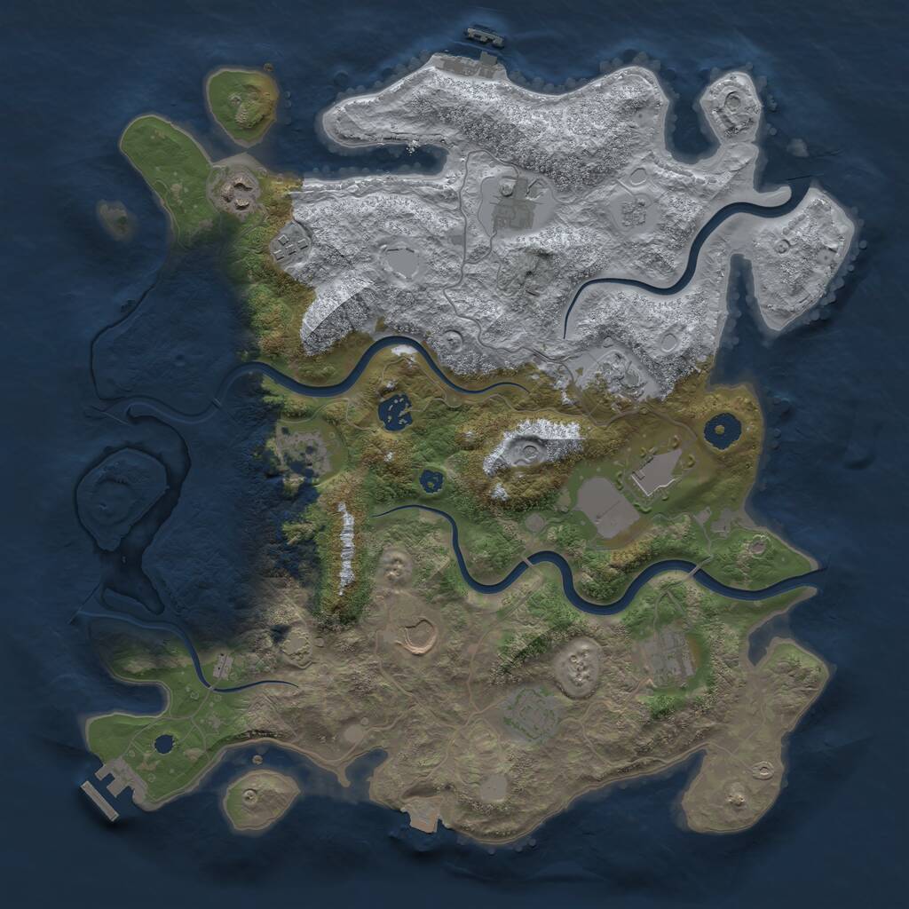 Rust Map: Procedural Map, Size: 3865, Seed: 13825, 16 Monuments