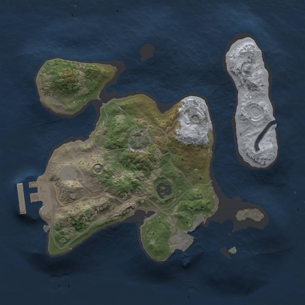 Rust Map: Procedural Map, Size: 2000, Seed: 620598675, 5 Monuments