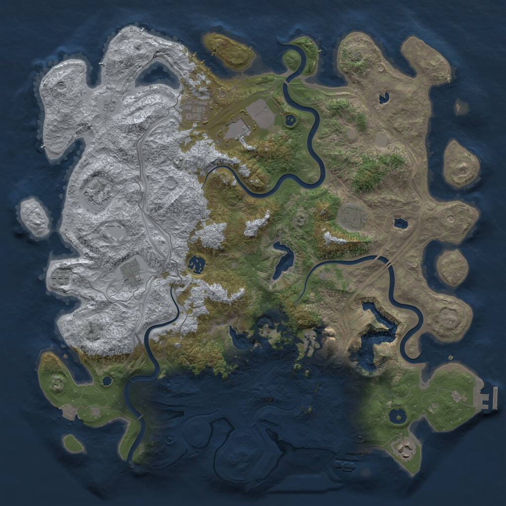 Rust Map: Procedural Map, Size: 4500, Seed: 64065728, 15 Monuments