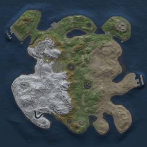 Thumbnail Rust Map: Procedural Map, Size: 3000, Seed: 1763127817, 11 Monuments