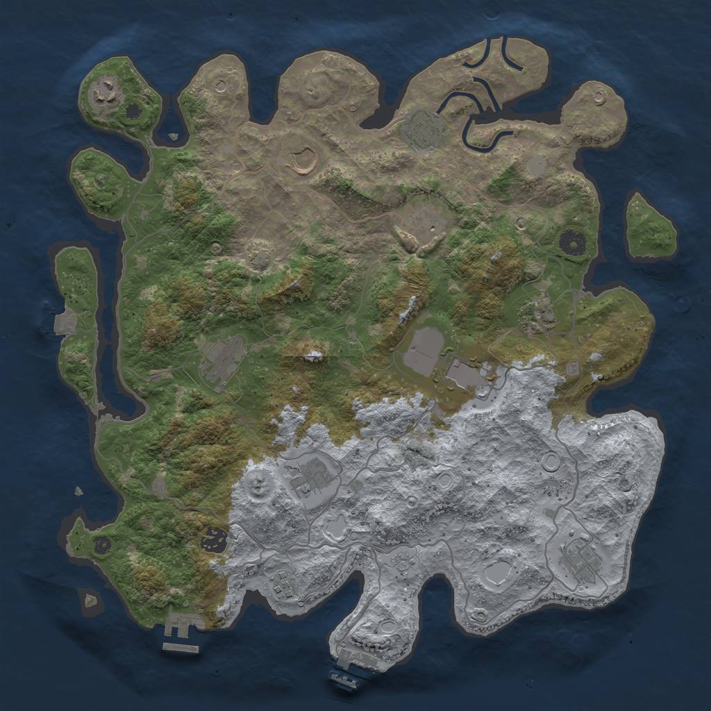 Rust Map: Procedural Map, Size: 4000, Seed: 1202444659, 19 Monuments