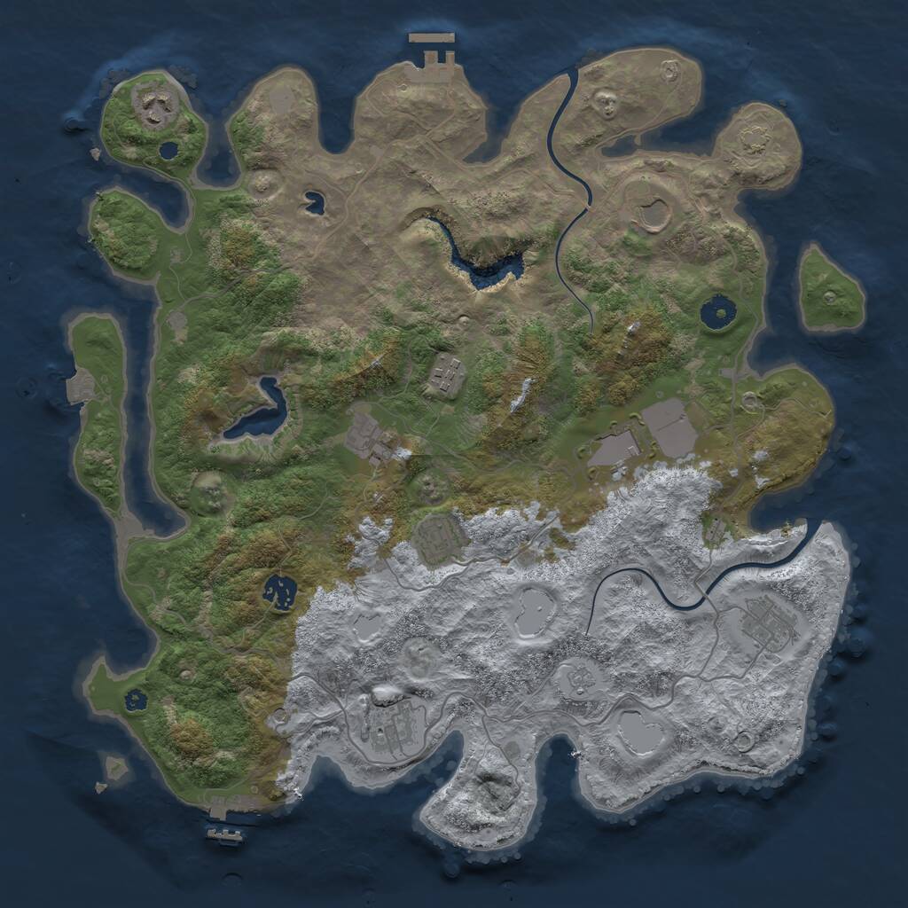 Rust Map: Procedural Map, Size: 4000, Seed: 1202444659, 15 Monuments