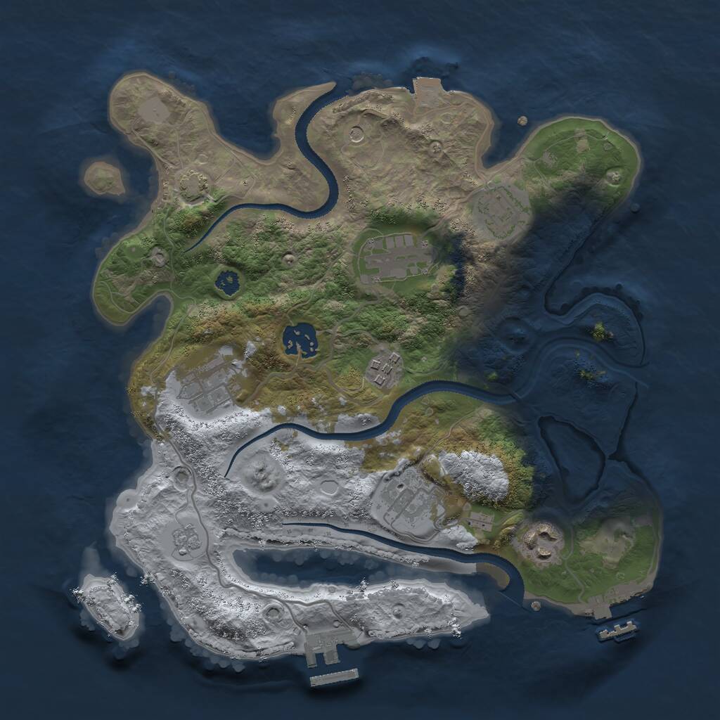 Rust Map: Procedural Map, Size: 3000, Seed: 604174086, 13 Monuments
