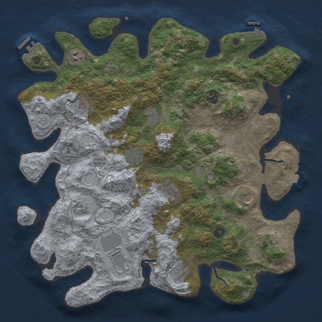 Rust Map: Procedural Map, Size: 4200, Seed: 23368452, 19 Monuments