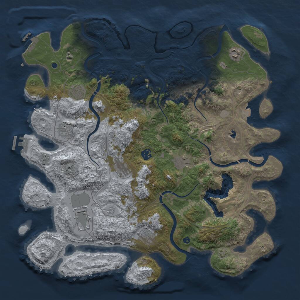 Rust Map: Procedural Map, Size: 4250, Seed: 1890439603, 15 Monuments