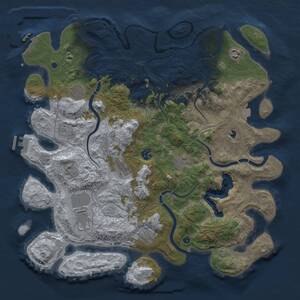 Thumbnail Rust Map: Procedural Map, Size: 4250, Seed: 1890439603, 15 Monuments
