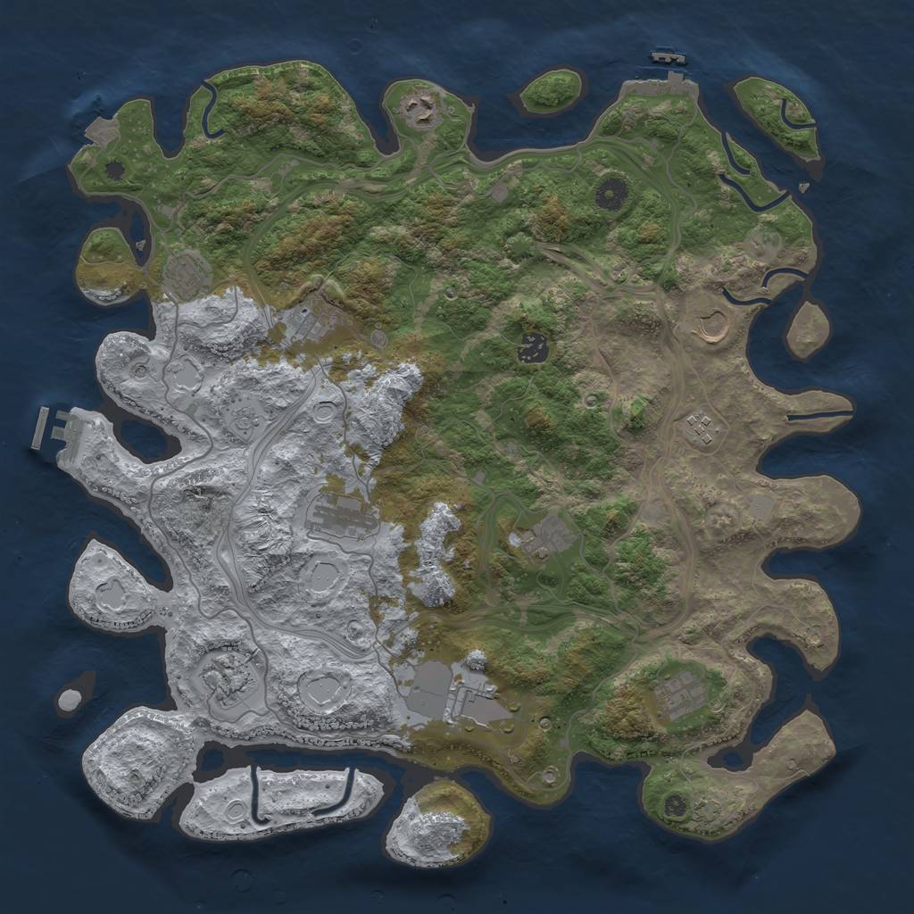 Rust Map: Procedural Map, Size: 4250, Seed: 1890439603, 19 Monuments