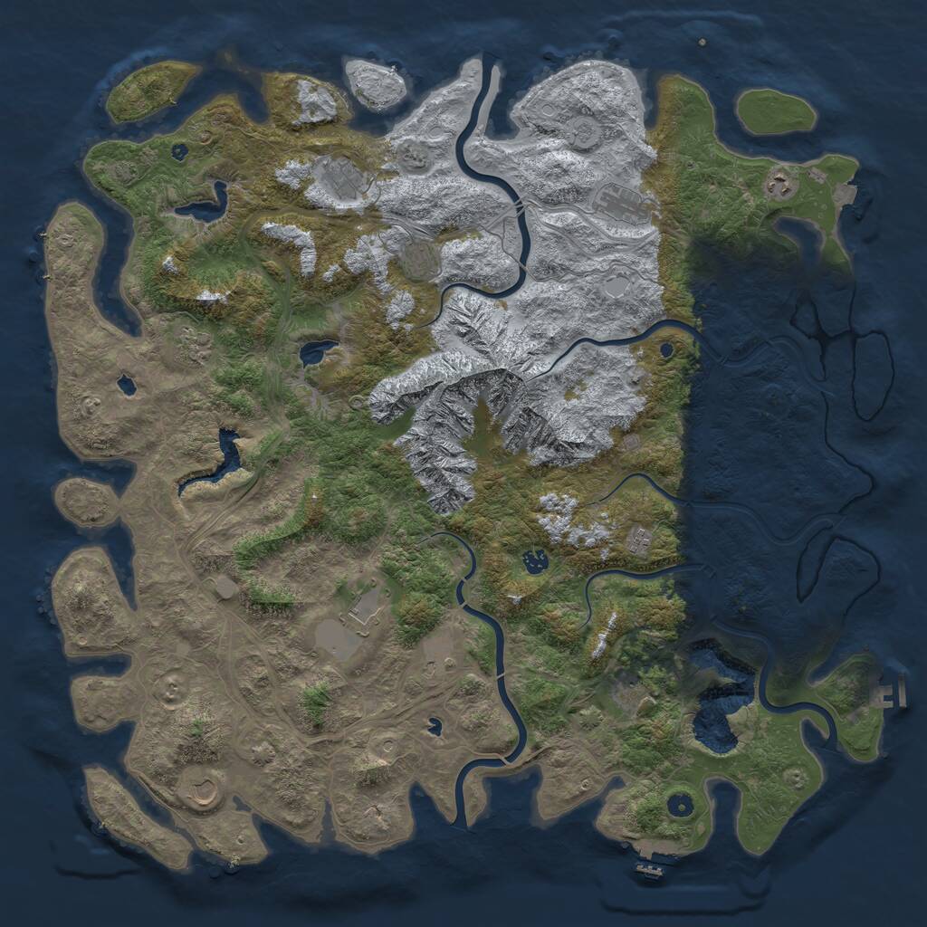 Rust Map: Procedural Map, Size: 5500, Seed: 84726582, 17 Monuments