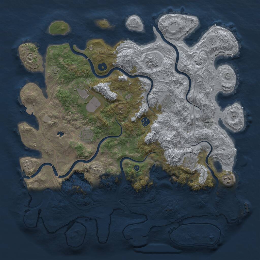 Rust Map: Procedural Map, Size: 4500, Seed: 678910, 14 Monuments