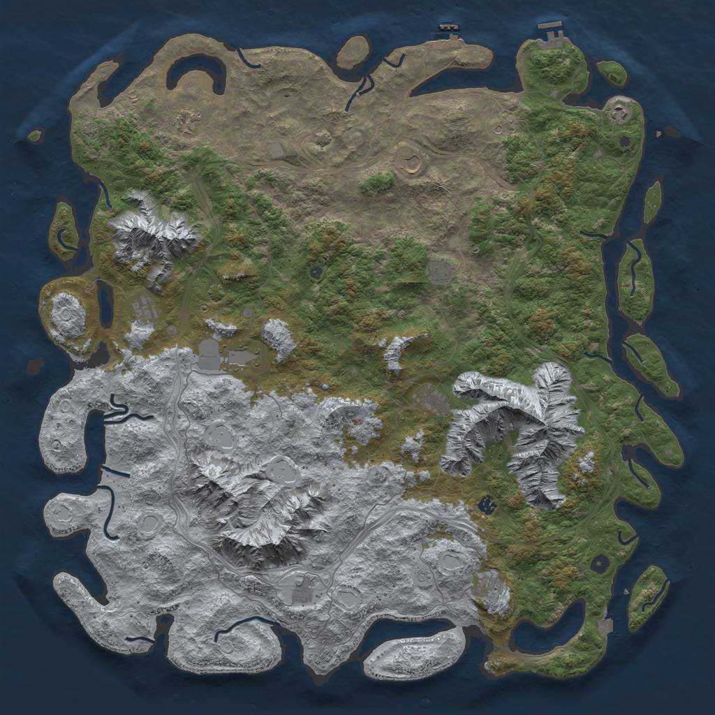 Rust Map: Procedural Map, Size: 6000, Seed: 1652147373, 19 Monuments