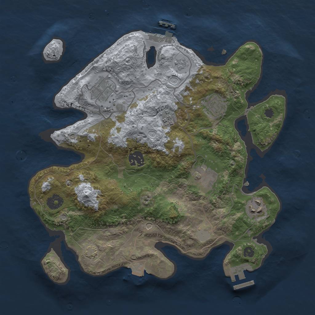 Rust Map: Procedural Map, Size: 3000, Seed: 1409827689, 14 Monuments