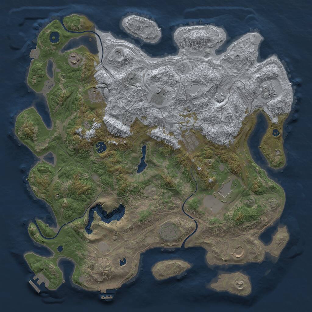 Rust Map: Procedural Map, Size: 4250, Seed: 237457, 16 Monuments