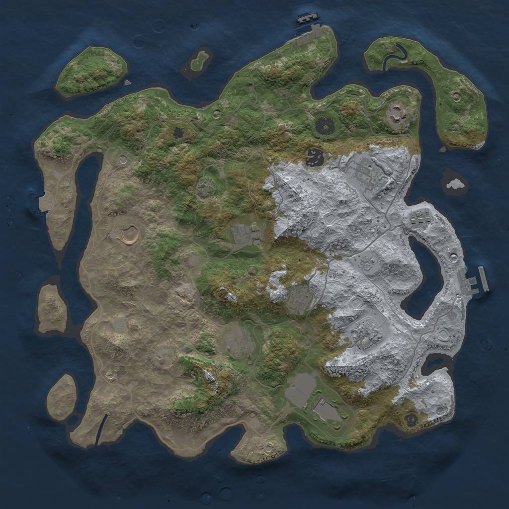 Rust Map: Procedural Map, Size: 4000, Seed: 1006889942, 18 Monuments