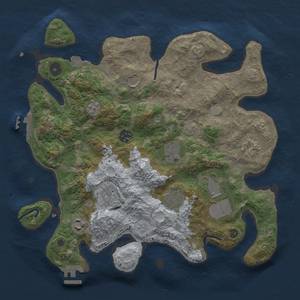 Thumbnail Rust Map: Procedural Map, Size: 3500, Seed: 339749660, 17 Monuments