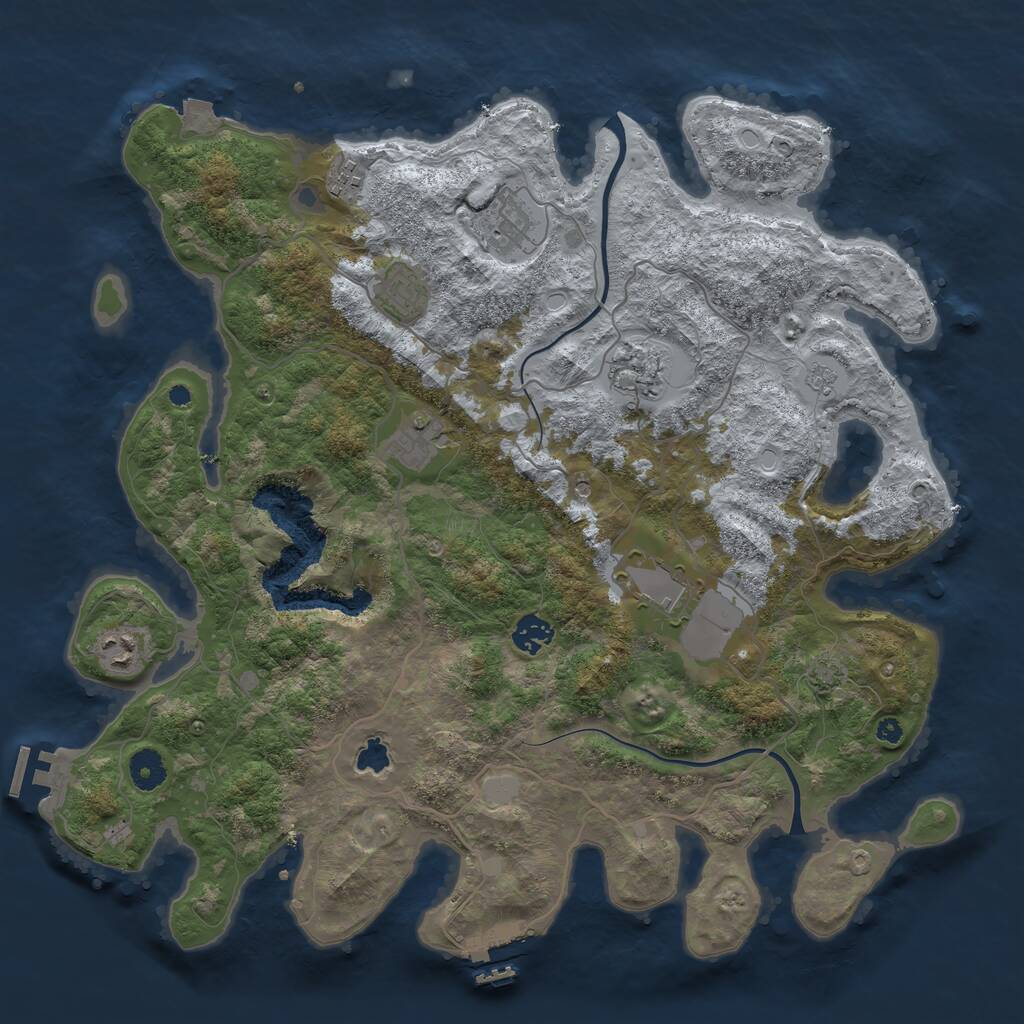 Rust Map: Procedural Map, Size: 4000, Seed: 12131213, 14 Monuments