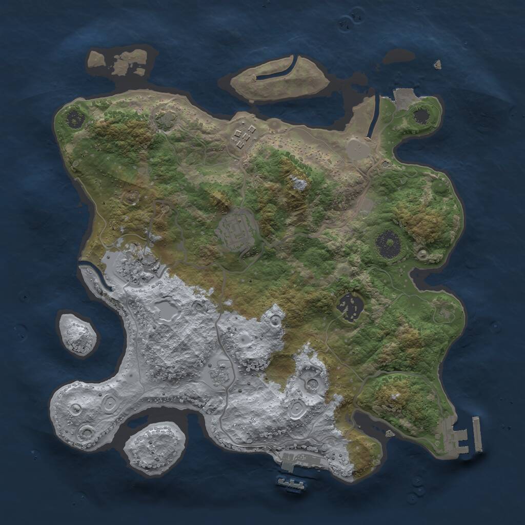 Rust Map: Procedural Map, Size: 3000, Seed: 1478963, 10 Monuments