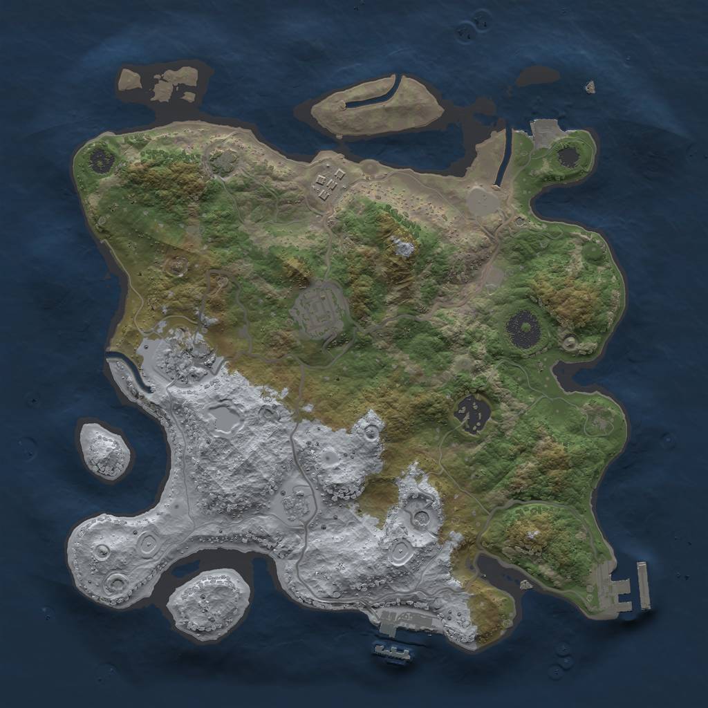 Rust Map: Procedural Map, Size: 3000, Seed: 1478963, 12 Monuments