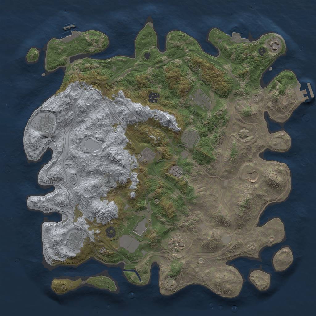 Rust Map: Procedural Map, Size: 4250, Seed: 1104061306, 19 Monuments