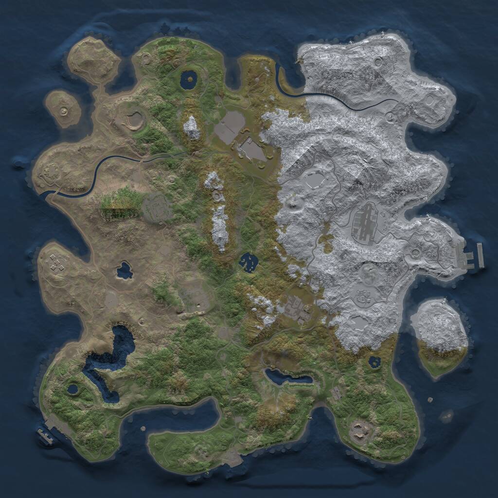 Rust Map: Procedural Map, Size: 4000, Seed: 1745505353, 15 Monuments