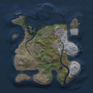 Thumbnail Rust Map: Procedural Map, Size: 2500, Seed: 122766355, 7 Monuments