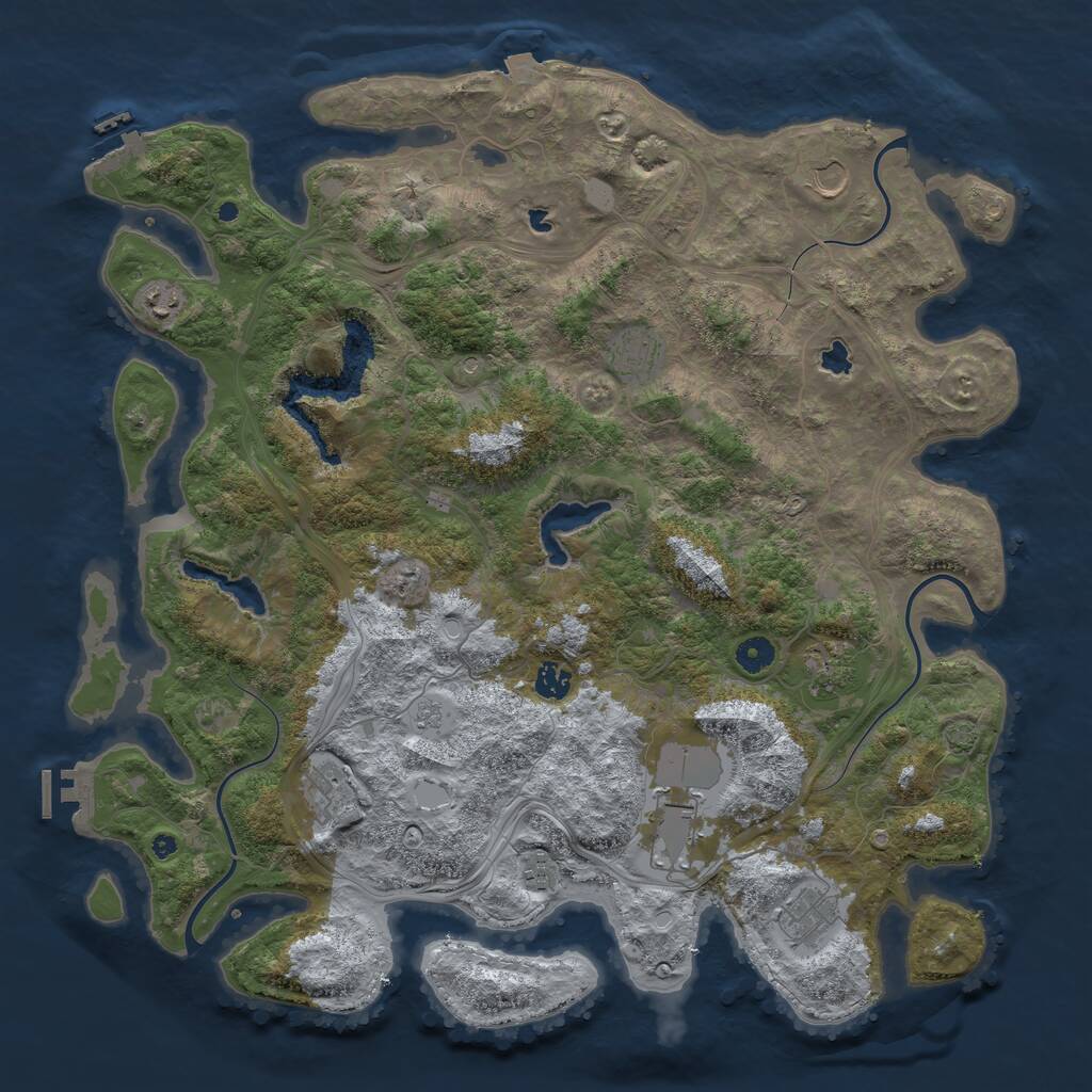 Rust Map: Procedural Map, Size: 4500, Seed: 8964813, 15 Monuments